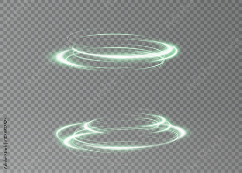 Festive green stripe on transparent background. green curl twirl for the holidays. green colored curve rope. Vector png twirl, line, curve, rope, stripe design element.