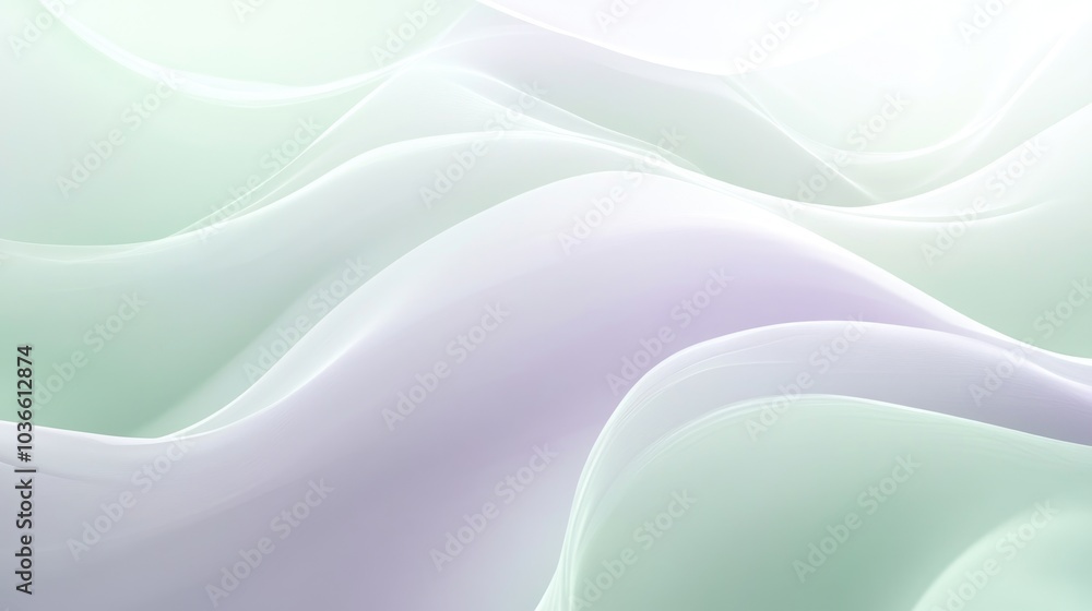 A soft, flowing background in light lavender and pale mint green, with gentle wave-like patterns to create a tranquil effect A soft, flowing background in light lavender and pale mint green, with gentle wave-like patterns to create a tranquil effect
