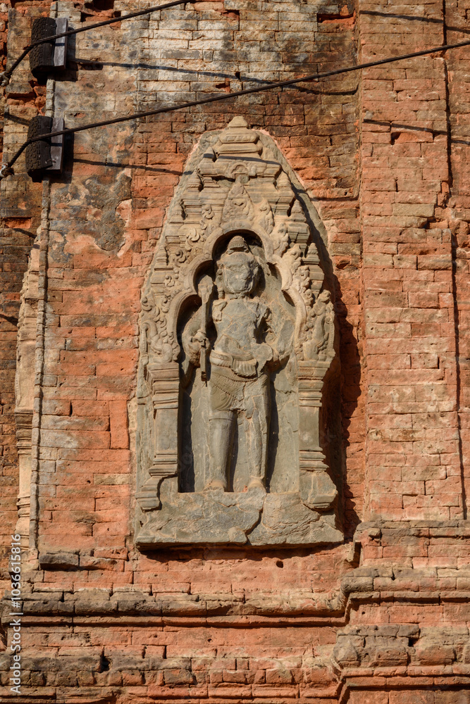 Bas-relief Sculpture at Prasat Lolei, Siem Reap, Cambodia. Bas-relief Sculpture at Prasat Lolei, Siem Reap, Cambodia.