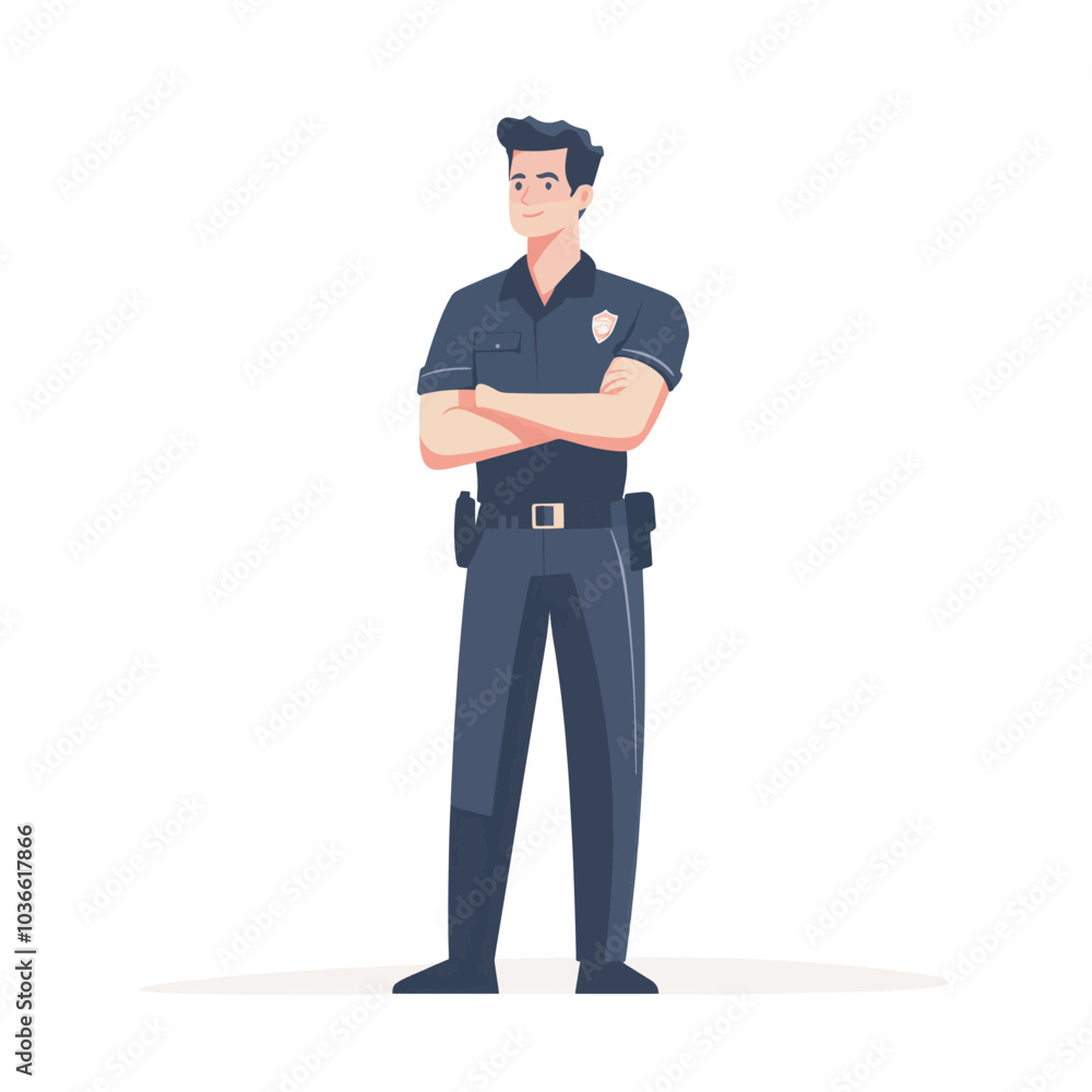 police standing guard vector illustration police standing guard vector illustration