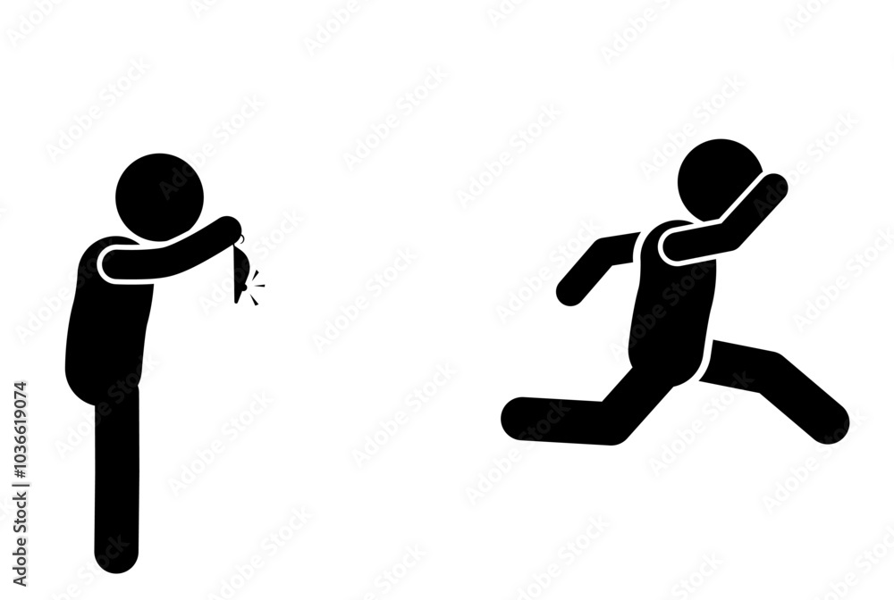 stick figure illustration of fear of mice