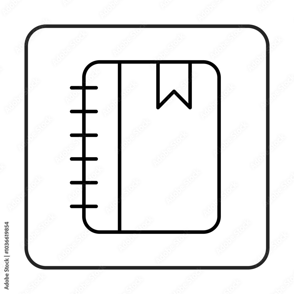 Diary Line Icon. Contact Icon Editable Stroke Vector Illustration Diary Line Icon. Contact Icon Editable Stroke Vector Illustration