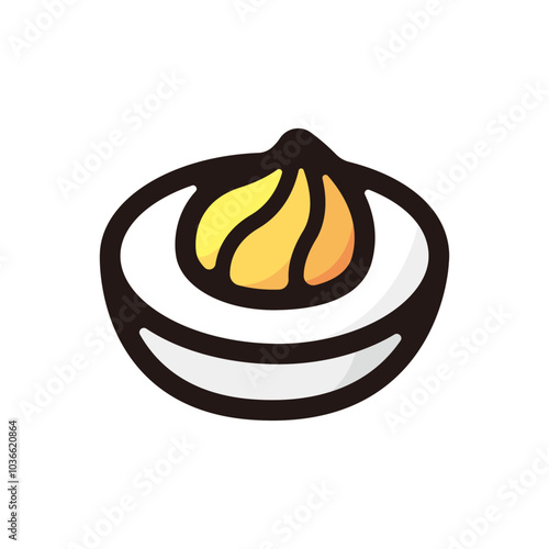 Deviled egg outline icon for graphic design, apps and websites