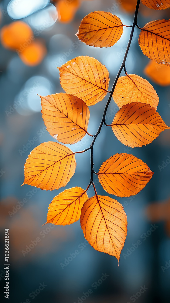 Orange fall leaves in park, autumn natural background Orange fall leaves in park, autumn natural background