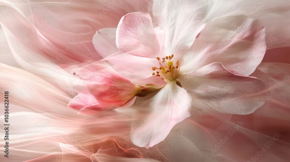 Delicate Pink Flower on Soft Fabric Delicate Pink Flower on Soft Fabric