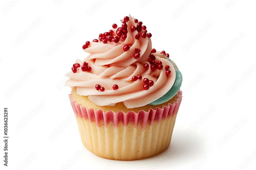 Christmas cupcake with cream and frosting Christmas cupcake with cream and frosting