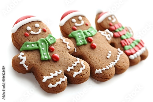 Christmas cookies on white background.