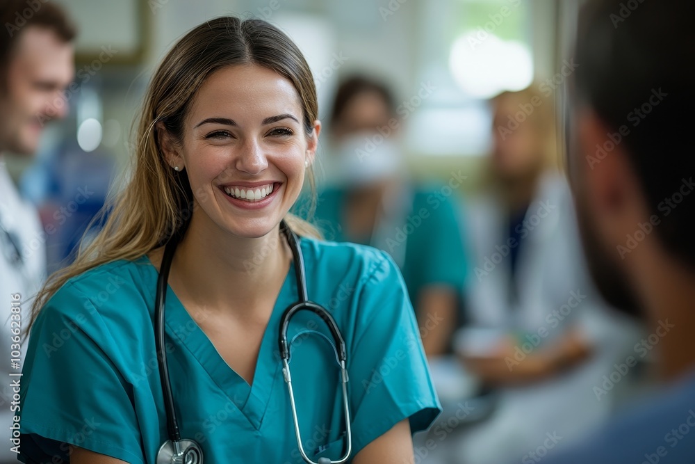 Positive medical professional meeting in hospital, Generative AI Positive medical professional meeting in hospital, Generative AI