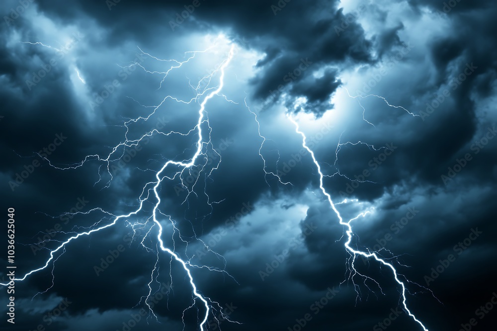 Lightning in the night sky Lightning in the night sky