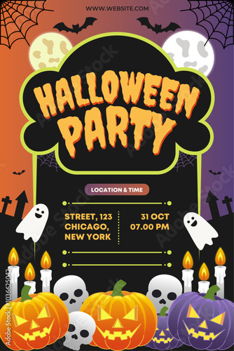 Spooktacular Halloween Party Invitation with Ghostly and Ghoulish Fun