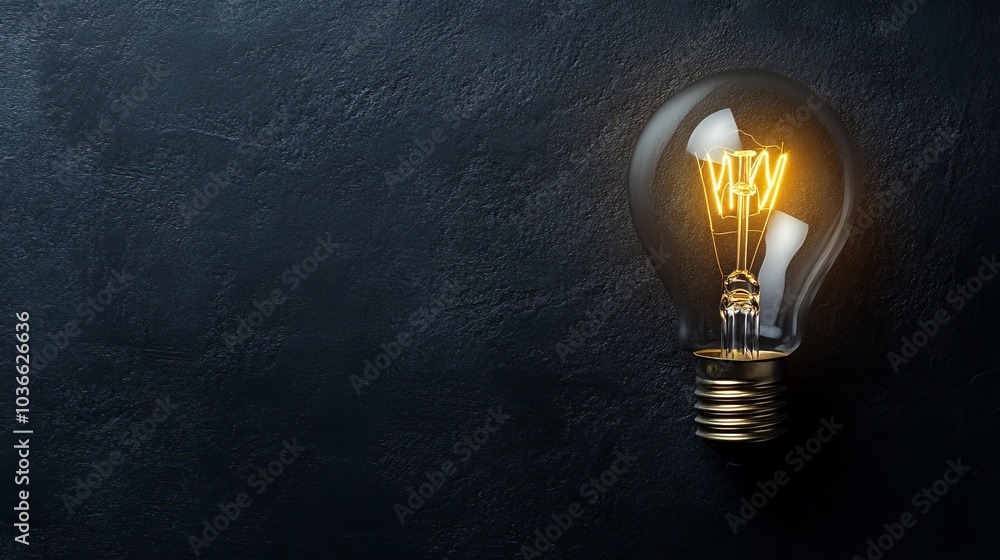 A glowing light bulb against a dark textured background, symbolizing ideas and innovation. A glowing light bulb against a dark textured background, symbolizing ideas and innovation.