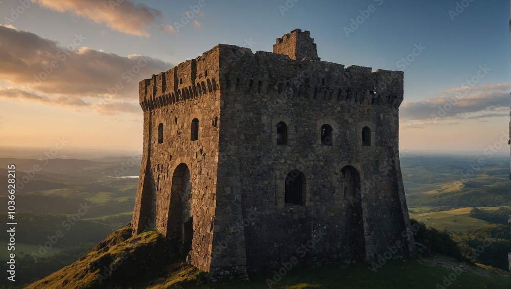 The archer tower is surrounded by lush, thriving greenery The archer tower is surrounded by lush, thriving greenery