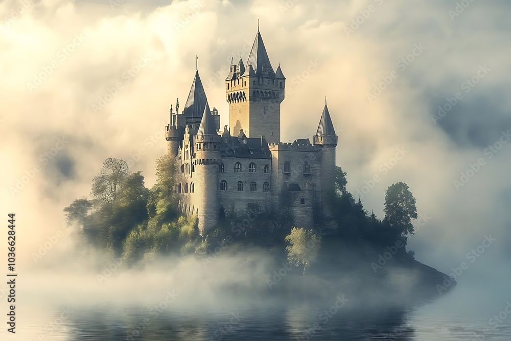 The castle of moselle in the morning The castle of moselle in the morning