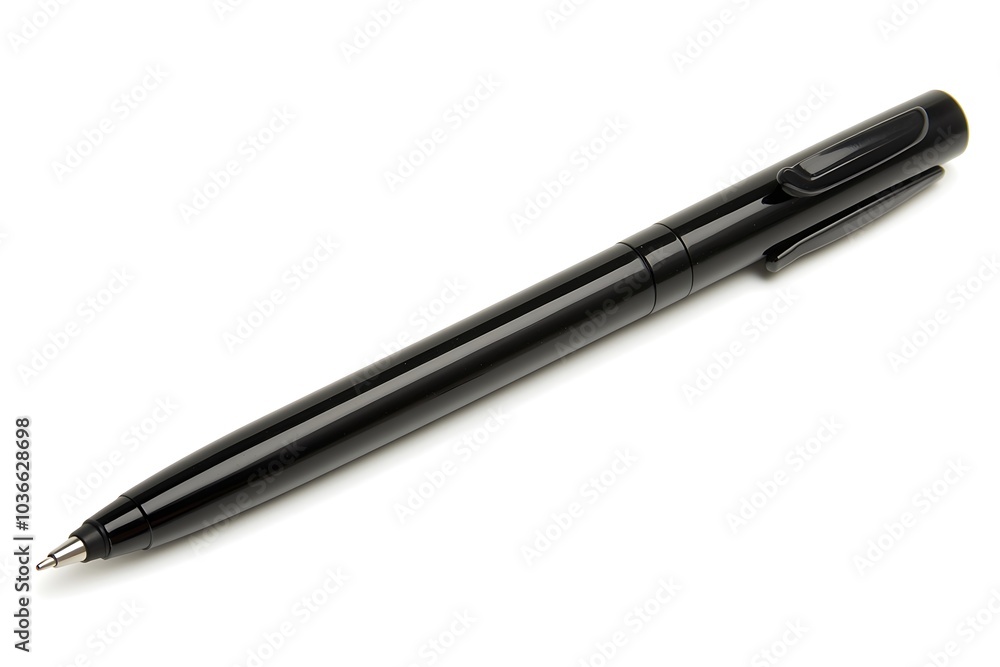 A black pen isolated on white background A black pen isolated on white background