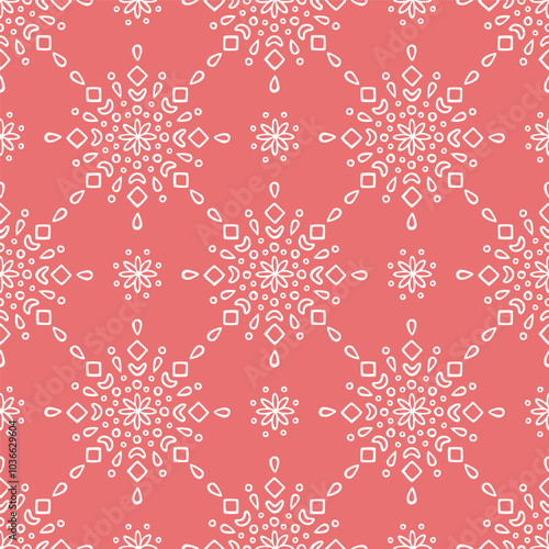 Vector seamless pattern with hand drawn snowflakes in scandinavian style. Design for Christmas wrapping paper, textile and backgrounds.