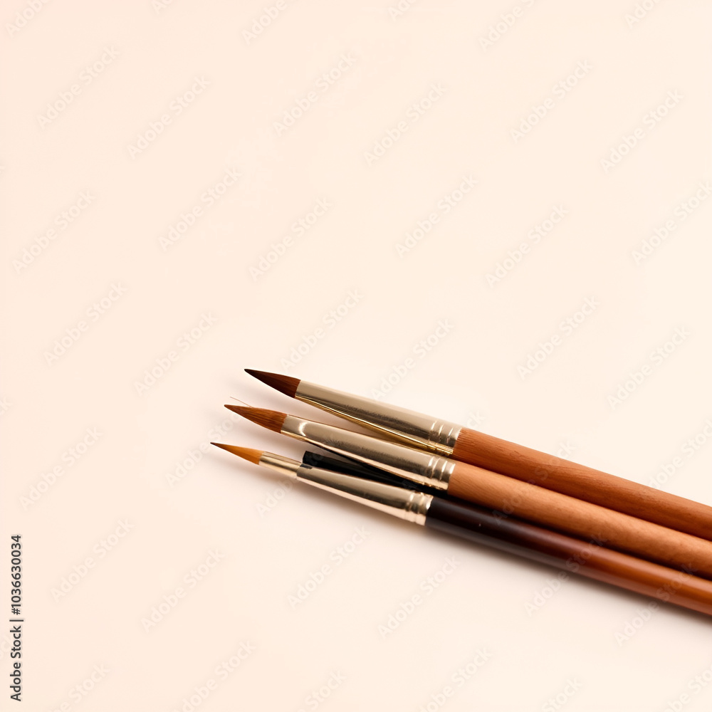 artist paint brushes in minimal style on empty background and simple look artist paint brushes in minimal style on empty background and simple look