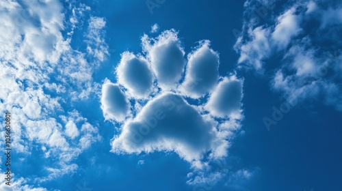 Vivid cloud shaped like an animal paw print