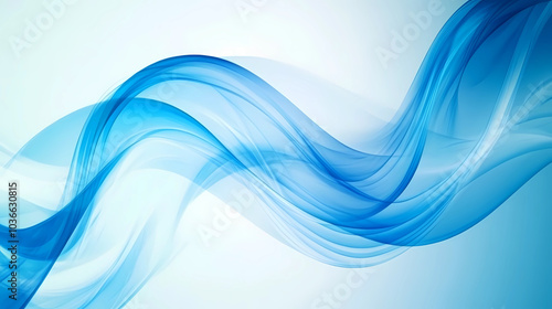 Blue abstract wave background with white background. 