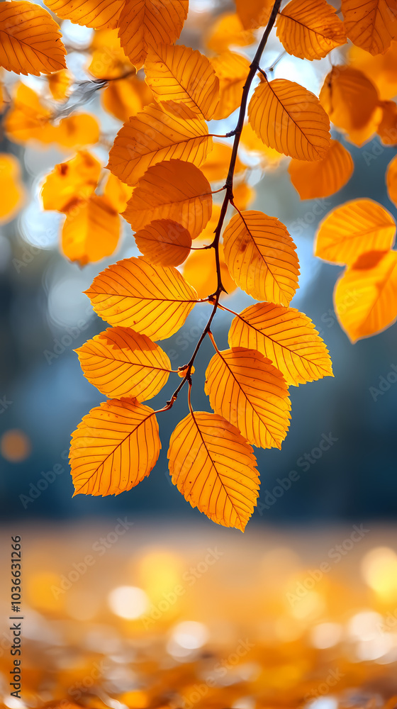 Autumn leaves yellow branches abstract background, leaf fall concept, yellow leaves bokeh Autumn leaves yellow branches abstract background, leaf fall concept, yellow leaves bokeh