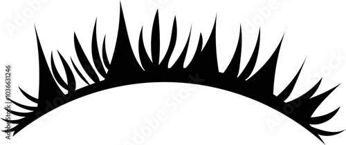 Eyebrow and eyelash on white background. Vector illustration.