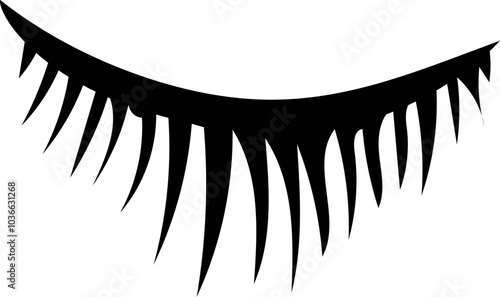 Eyebrow and eyelash on white background. Vector illustration.