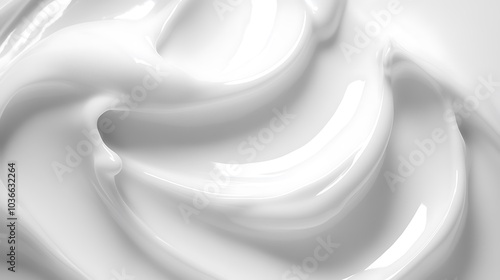 close up of white whipped cream on white background photo