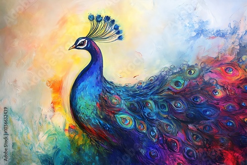 Abstract of a beautiful peacock