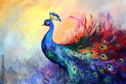 Abstract of a beautiful peacock