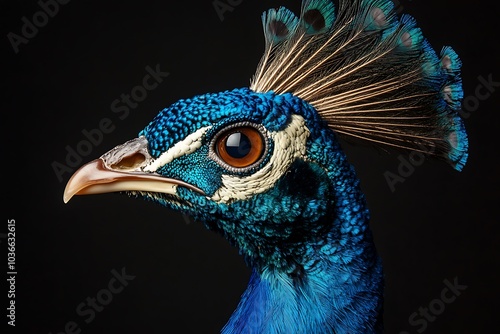 Closeup shot of a beautiful peacock