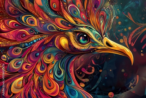 Abstract of a beautiful peacock