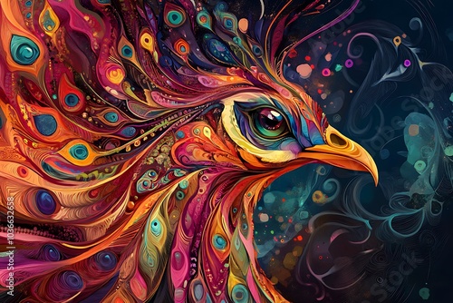 Abstract of a beautiful peacock