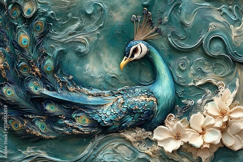 Abstract of a beautiful peacock