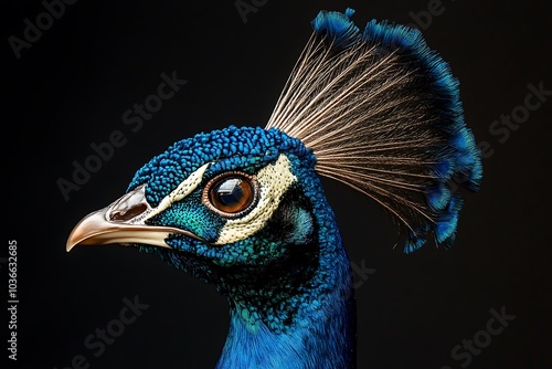 Closeup shot of a beautiful peacock