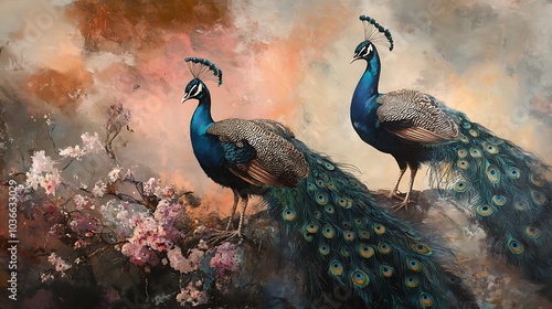 A beautiful peacock background.