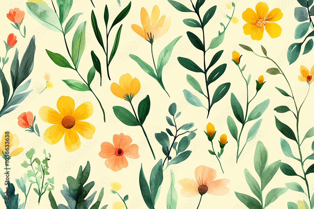watercolor flowers seamless pattern background watercolor flowers seamless pattern background