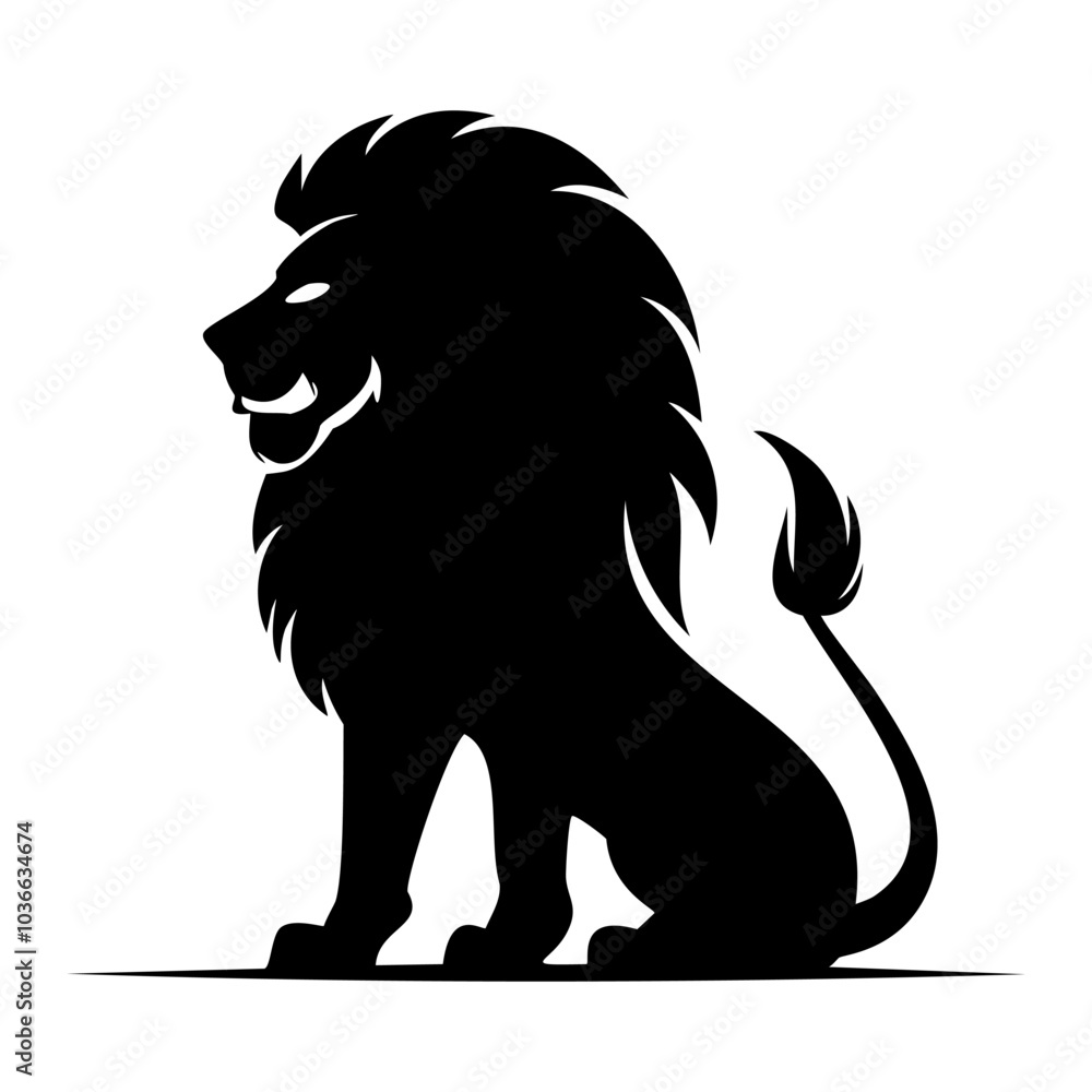 Fototapeta premium Simple lion silhouette vector