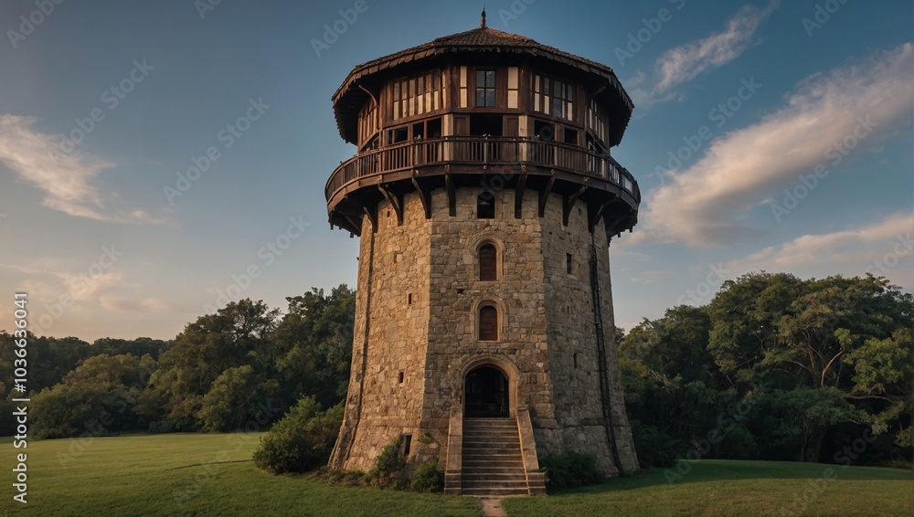 The archer tower offers scenic views of the vibrant landscape The archer tower offers scenic views of the vibrant landscape