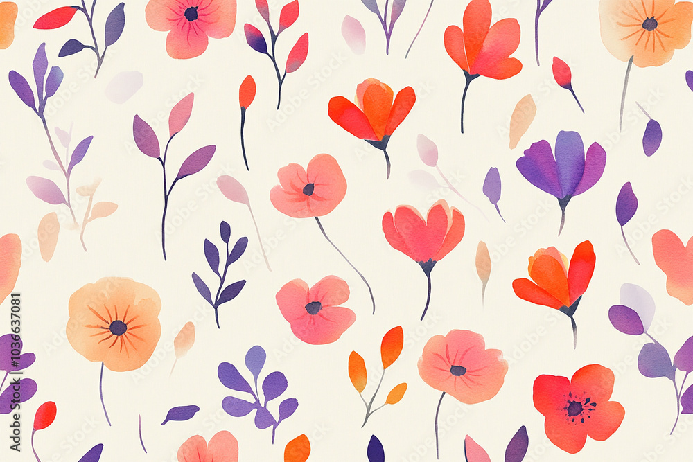 watercolor flowers seamless pattern background watercolor flowers seamless pattern background