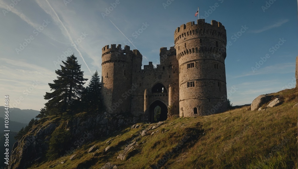 The archer tower reflects the beauty of nature The archer tower reflects the beauty of nature
