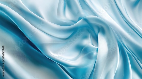 Wallpaper Mural Blue silk fabric folded elegantly, creating soft waves and folds Torontodigital.ca