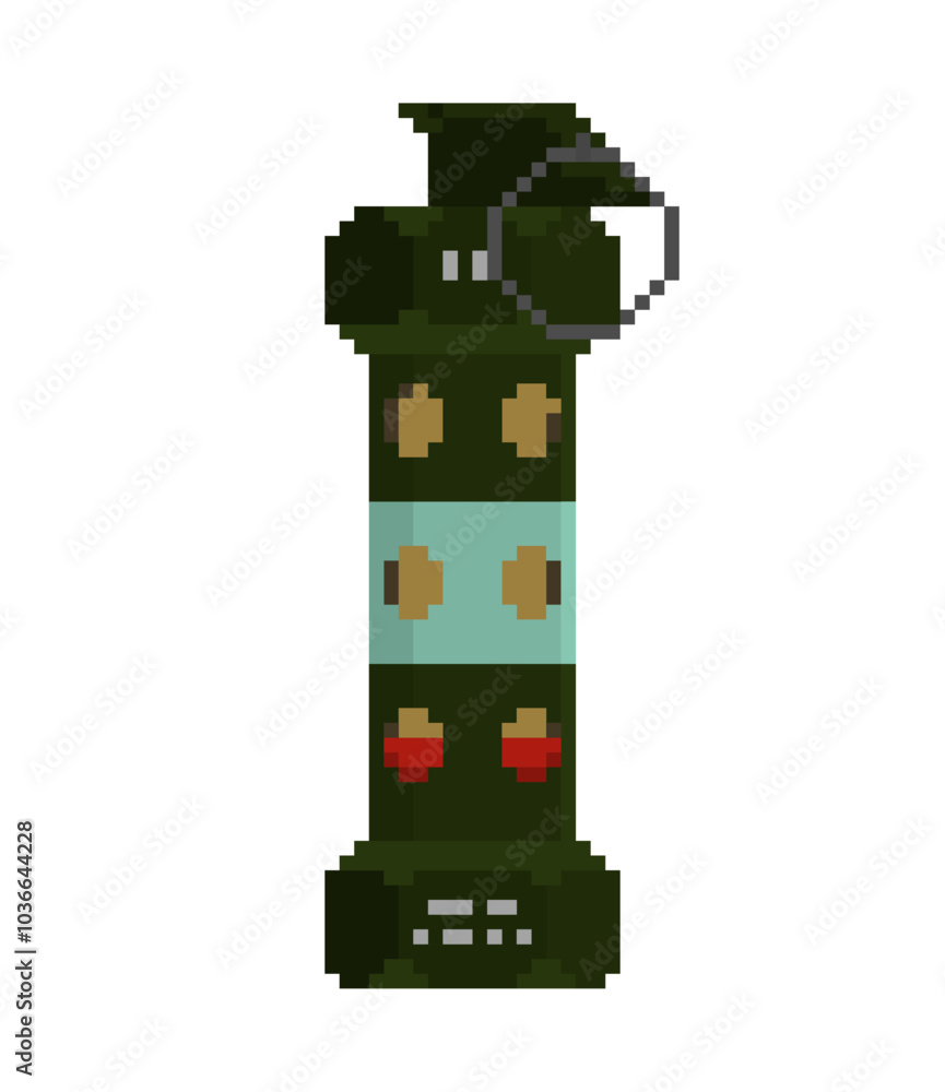 Obraz premium Stun grenade pixel art weapon