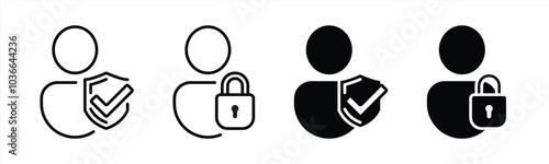user security icon set. user access protection icon symbol sign. vector illustration