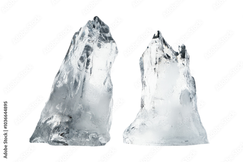 Fototapeta premium Stunning Collection of Ice Sculptures Isolated on a transparent Background Perfect for Seasonal Decoration and Event Promotion