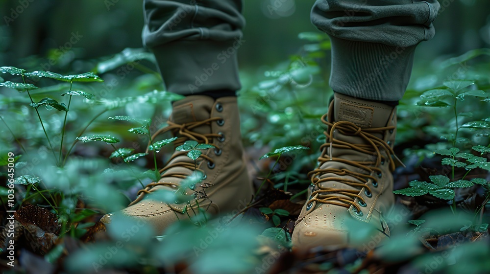Boots in the Forest: A Moment of Tranquility Boots in the Forest: A Moment of Tranquility