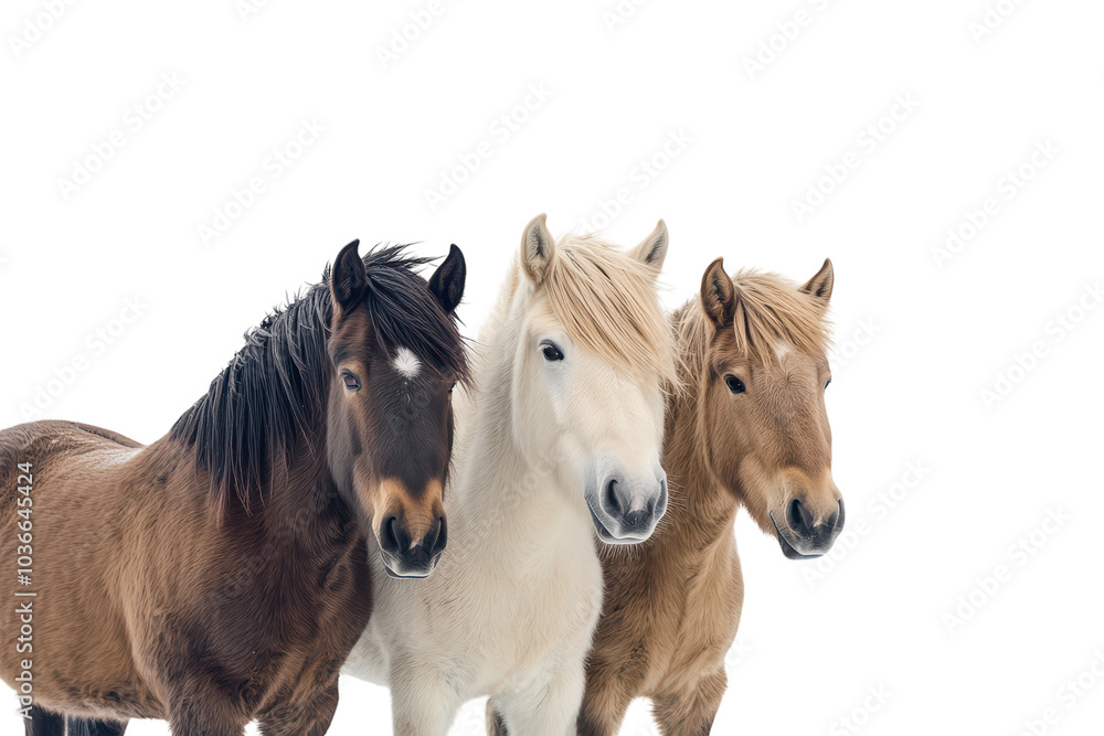Obraz premium Stunning Image of Icelandic Horses Isolated on transparent Background Perfect for Nature and Animal Themed Projects