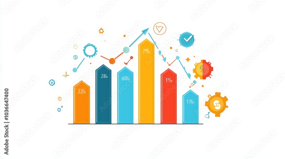 Visual representation of business growth metrics analyzing trends and performance indicators in a dynamic market environment Visual representation of business growth metrics analyzing trends and performance indicators in a dynamic market environment
