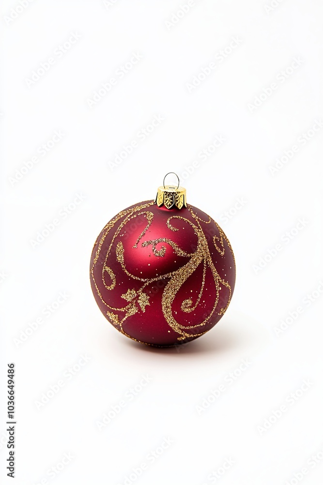 Elegant red Christmas ornament with gold accents Elegant red Christmas ornament with gold accents