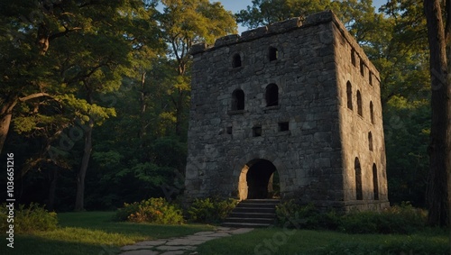 The archer tower serves as a canvas for nature’s artistry