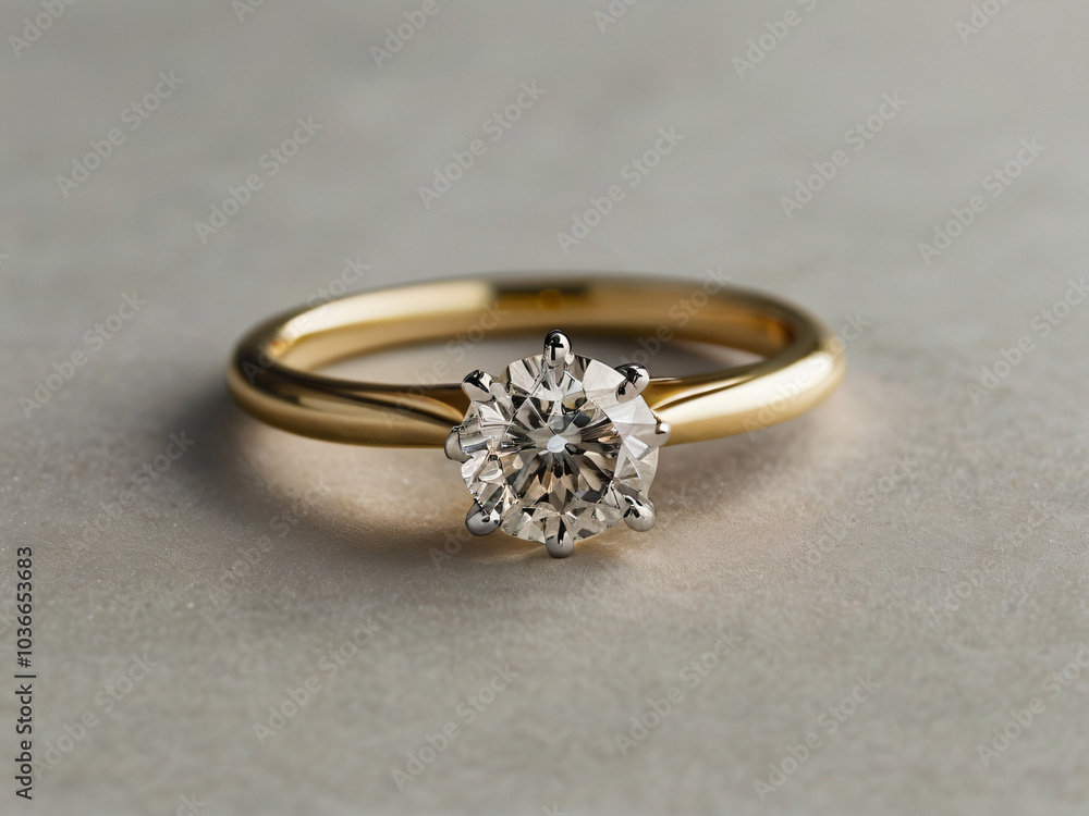 Elegant wedding ring featuring a brilliant diamond. Elegant wedding ring featuring a brilliant diamond.