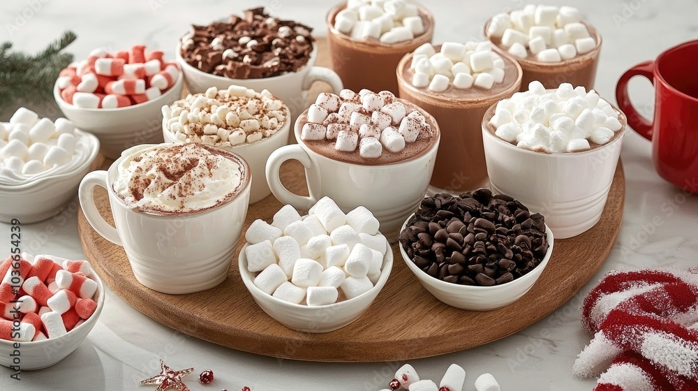Cozy Holiday Hot Cocoa Bar Display with Treats Cozy Holiday Hot Cocoa Bar Display with Treats